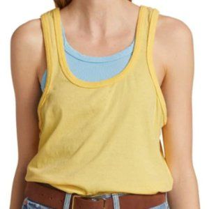 RE/DONE Relaxed Cotton Beach Tank yellow M